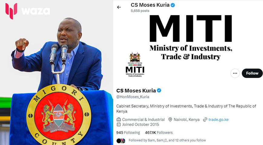 CS Moses Kuria’s unchanged profile details elicits reactions
